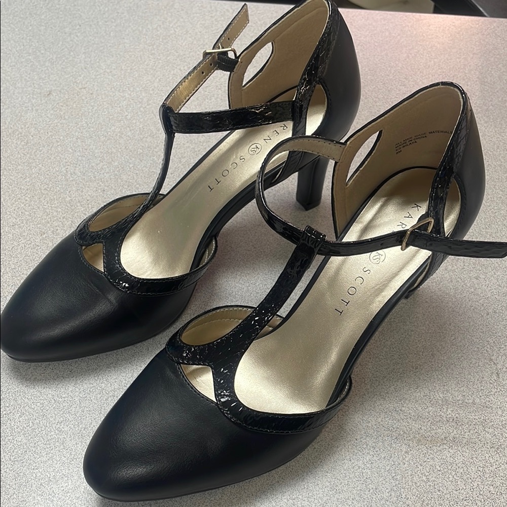New Karen Scott Black Women's T-Strap Heels size 8